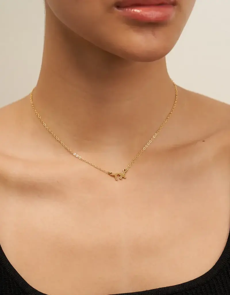 J.HOFFMAN'S *From Texas, For Texas* TX Initial Necklace- 24k gold