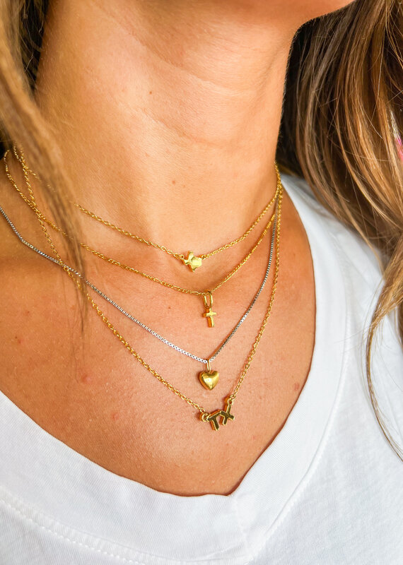 J.HOFFMAN'S *From Texas, For Texas* TX Initial Necklace- 24k gold