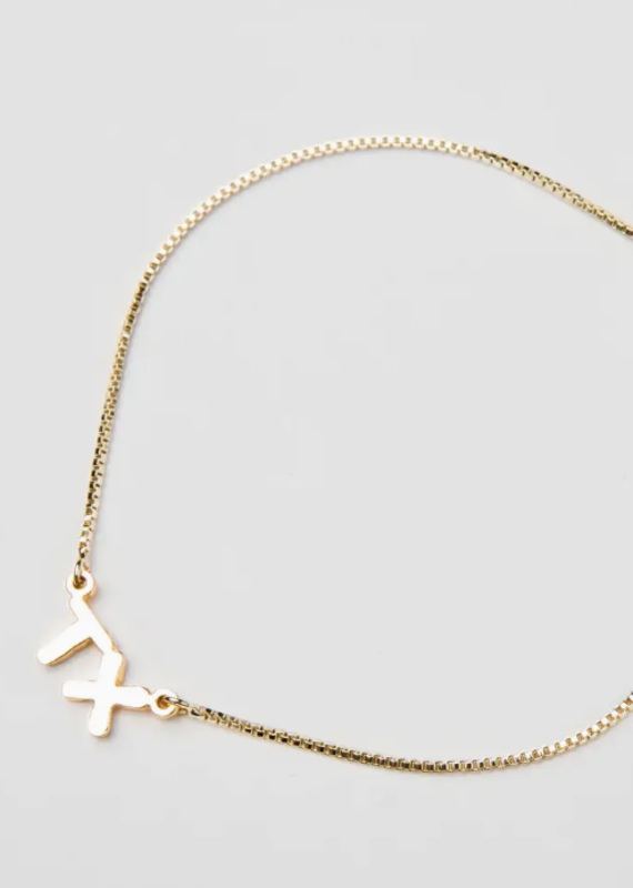 J.HOFFMAN'S *From Texas, For Texas* TX Initial Bracelet- 24k gold