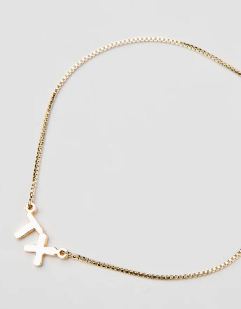 J.HOFFMAN'S *From Texas, For Texas* TX Initial Bracelet- 24k gold