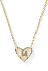 KENDRA SCOTT Heart Letter Gold Pendant Necklace