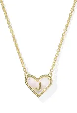 KENDRA SCOTT Heart Letter Gold Pendant Necklace