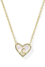 KENDRA SCOTT Heart Letter Gold Pendant Necklace
