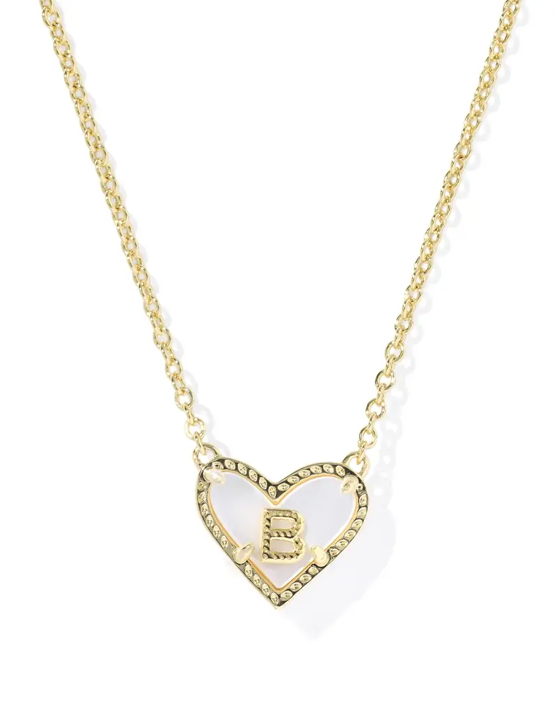 KENDRA SCOTT Heart Letter Gold Pendant Necklace
