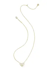 KENDRA SCOTT Heart Letter Gold Pendant Necklace