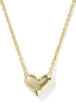 KENDRA SCOTT Heart Letter Gold Pendant Necklace