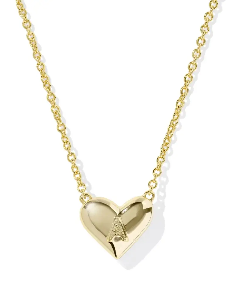 KENDRA SCOTT Heart Letter Gold Pendant Necklace