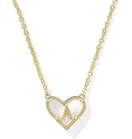 KENDRA SCOTT Heart Letter Gold Pendant Necklace