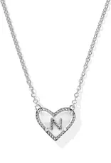 KENDRA SCOTT Heart Letter Silver Pendant Necklace