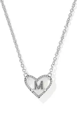 KENDRA SCOTT Heart Letter Silver Pendant Necklace