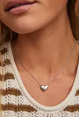 KENDRA SCOTT Heart Letter Silver Pendant Necklace