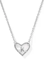 KENDRA SCOTT Heart Letter Silver Pendant Necklace