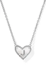 KENDRA SCOTT Heart Letter Silver Pendant Necklace