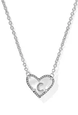 KENDRA SCOTT Heart Letter Silver Pendant Necklace