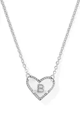 KENDRA SCOTT Heart Letter Silver Pendant Necklace