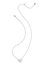 KENDRA SCOTT Heart Letter Silver Pendant Necklace