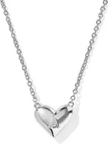 KENDRA SCOTT Heart Letter Silver Pendant Necklace