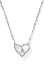 KENDRA SCOTT Heart Letter Silver Pendant Necklace