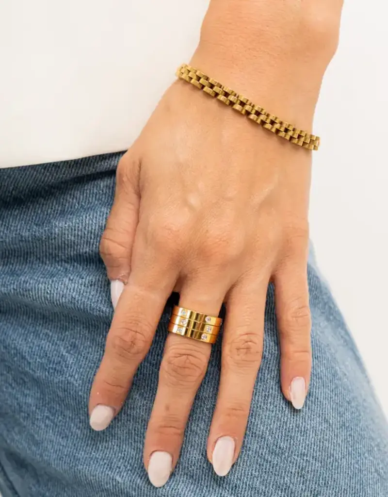 J.HOFFMAN'S Dainty Watch Band Bracelet- Gold