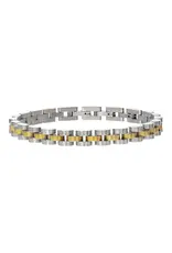 J.HOFFMAN'S Dainty Watch Band Bracelet in Two Tone