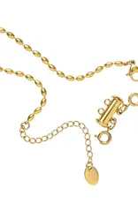 J.HOFFMAN'S Scalloped Pearl Pendant Necklace- Gold