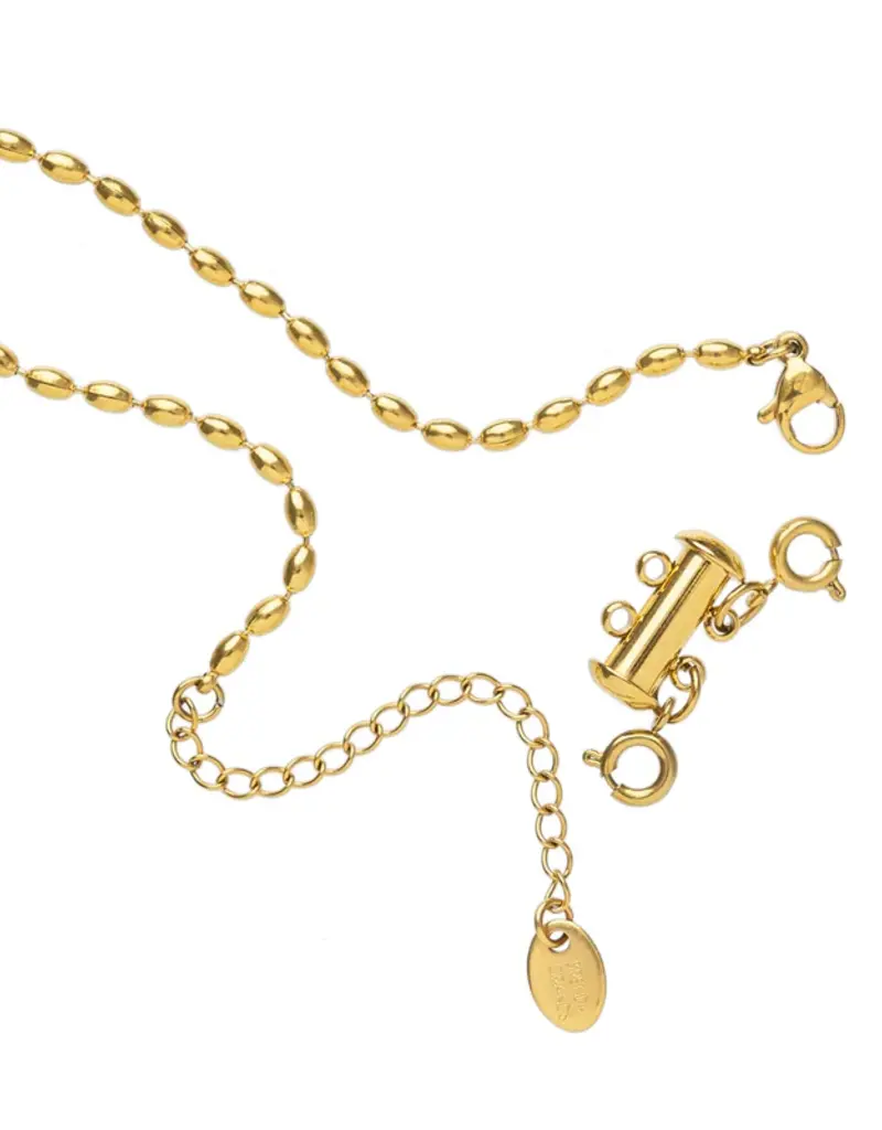 J.HOFFMAN'S Scalloped Pearl Pendant Necklace- Gold