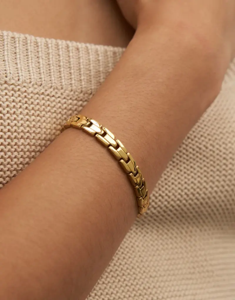 J.HOFFMAN'S Squared Chain Bracelet- Gold