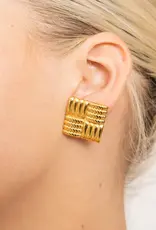 J.HOFFMAN'S Statement Square Earrings- Gold