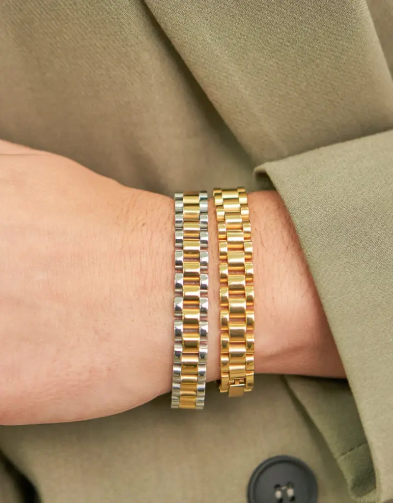 J.HOFFMAN'S Two Tone Watch Band Bracelet