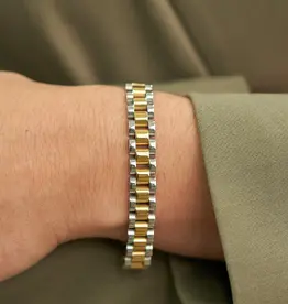 J.HOFFMAN'S Two Tone Watch Band Bracelet