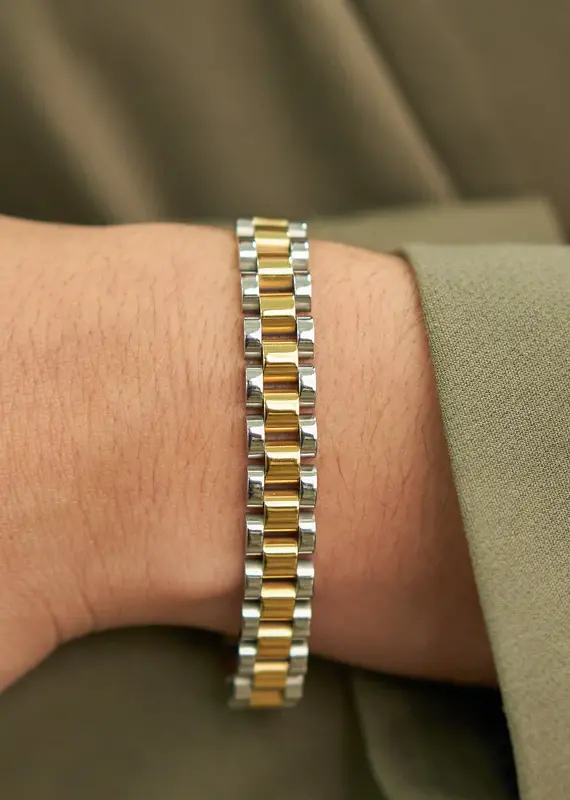 J.HOFFMAN'S Two Tone Watch Band Bracelet