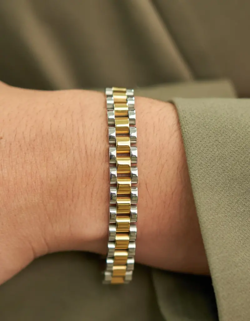 J.HOFFMAN'S Two Tone Watch Band Bracelet