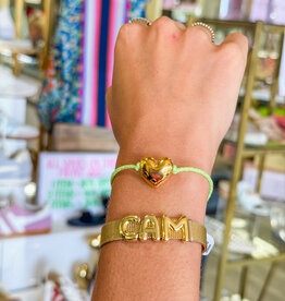 J.HOFFMAN'S Heart Cord Bracelet- Green