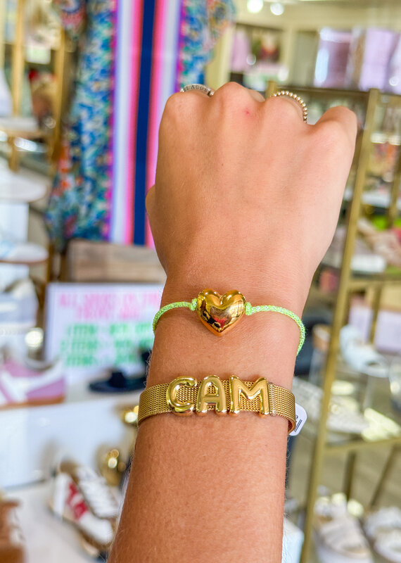 J.HOFFMAN'S Heart Cord Bracelet- Green