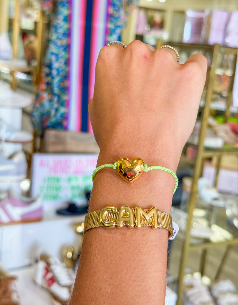 J.HOFFMAN'S Heart Cord Bracelet- Green