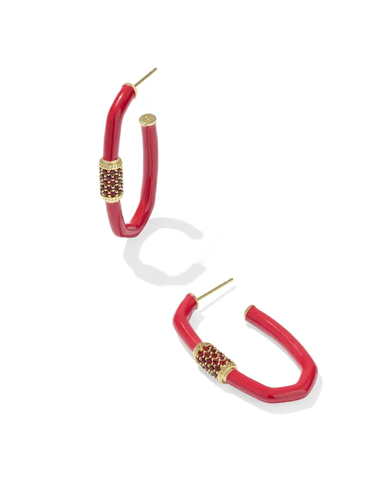 KENDRA SCOTT Emery Large Enamel Hoop Earrings