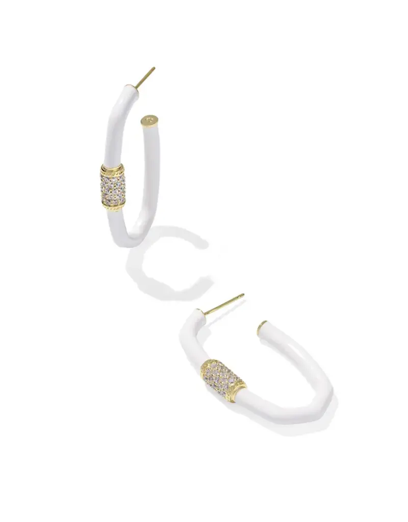KENDRA SCOTT Emery Large Enamel Hoop Earrings