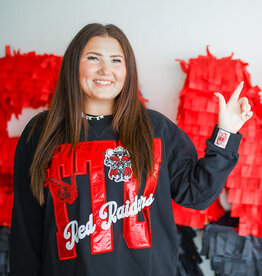 J.HOFFMAN'S Queen of Sparkles Metallic Texas Tech with Icons