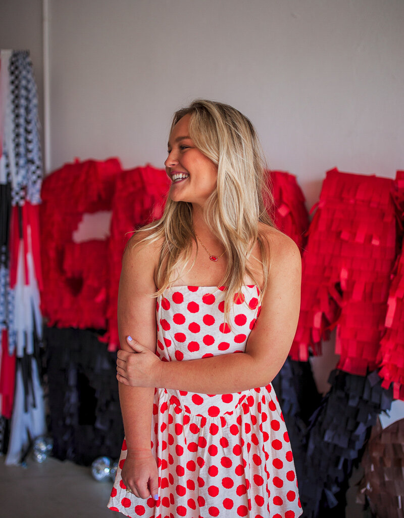 J.HOFFMAN'S Summer Sweetheart Dress- White/ Red