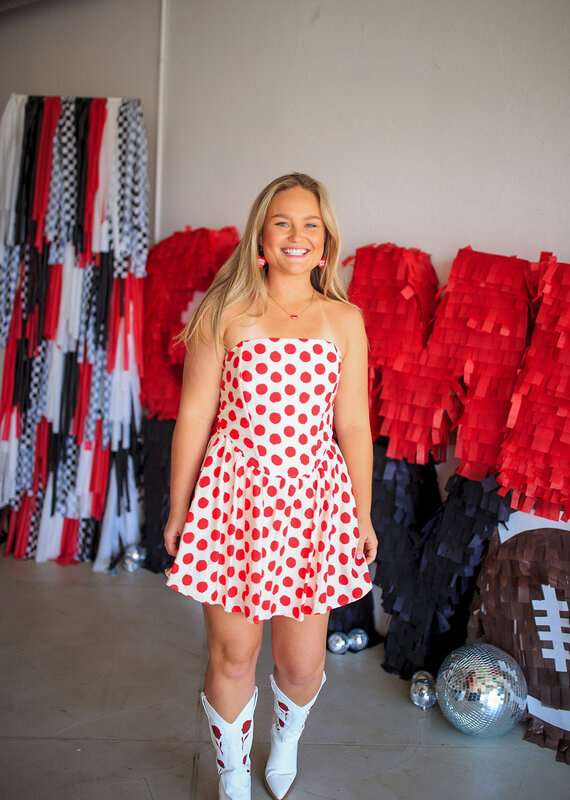 J.HOFFMAN'S Summer Sweetheart Dress- White/ Red