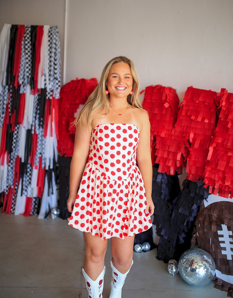 J.HOFFMAN'S Summer Sweetheart Dress- White/ Red