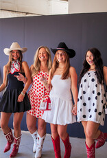 J.HOFFMAN'S Ribbed Top Balloom Skirt Mini Dress - Black