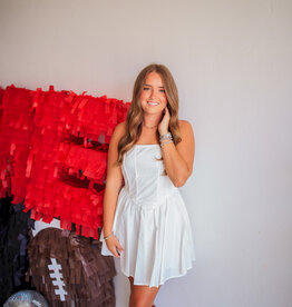 J.HOFFMAN'S Strapless Babydoll Mini Dress - White