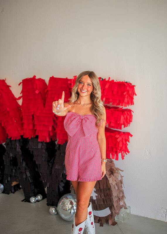 J.HOFFMAN'S Picnic Romper- Red