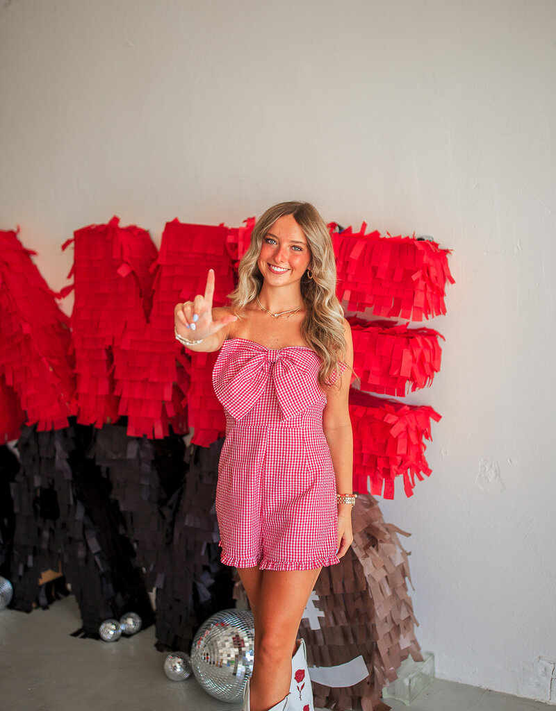 J.HOFFMAN'S Picnic Romper- Red