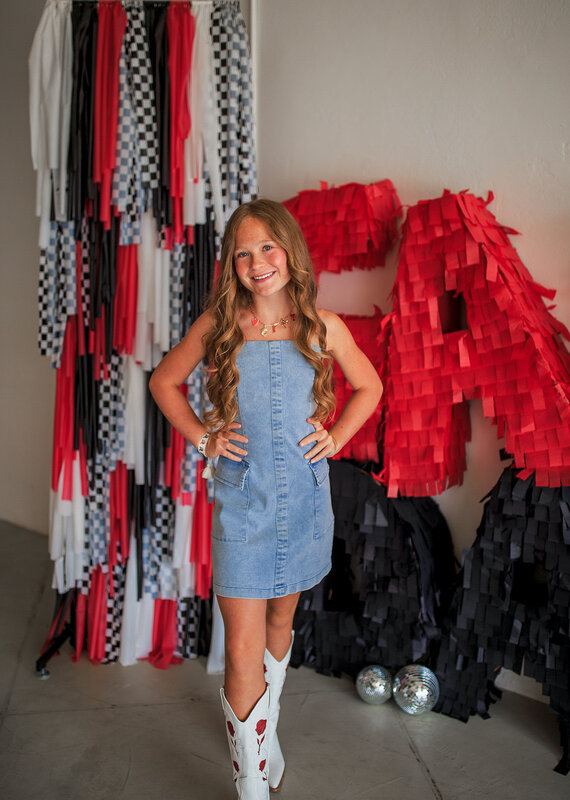 J.HOFFMAN'S Denim Tube Mini Dress