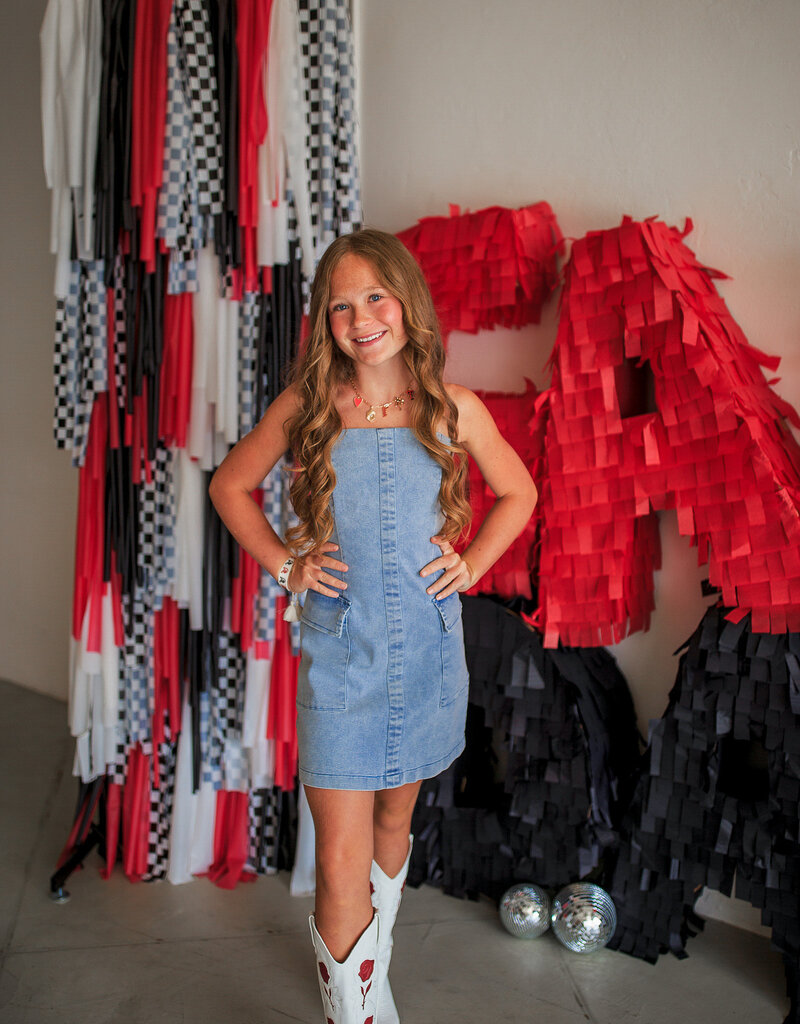 J.HOFFMAN'S Denim Tube Mini Dress