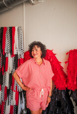 J.HOFFMAN'S Sweet Check Short Set- Red