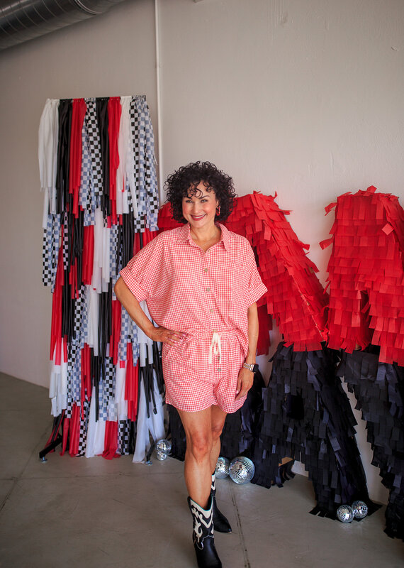 J.HOFFMAN'S Sweet Check Short Set- Red