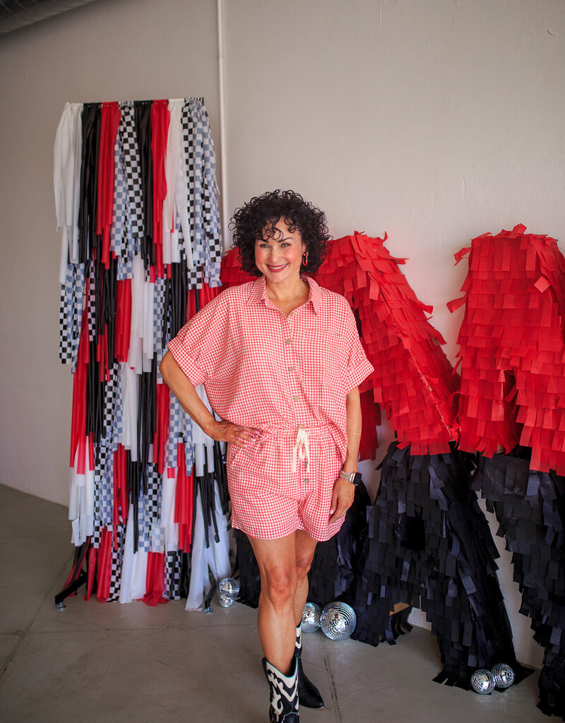 J.HOFFMAN'S Sweet Check Short Set- Red